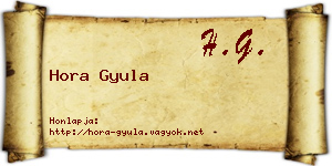 Hora Gyula névjegykártya